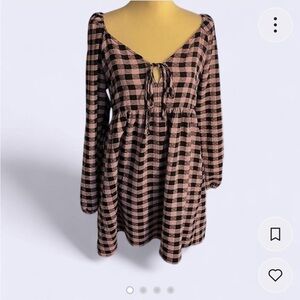 Wild Fable Purple Plaid Babydoll Dress Size M